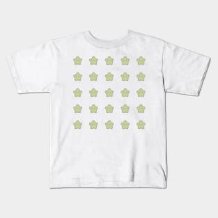 Green Star with eyelashes Kids T-Shirt